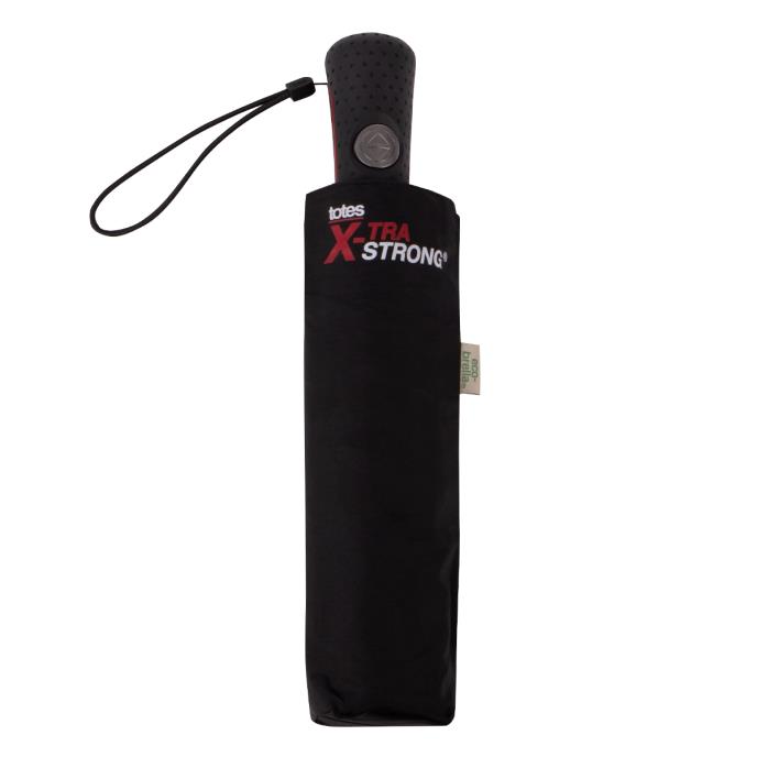 totes® XTRA STRONG Auto Open And Close Ratchet Closing Black Umbrella (3 Section) Extra Image 2